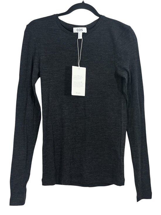 COS Sweaters - COS Wool LS Fine Knit Scoop Neck Sweater Top Gray Medium New